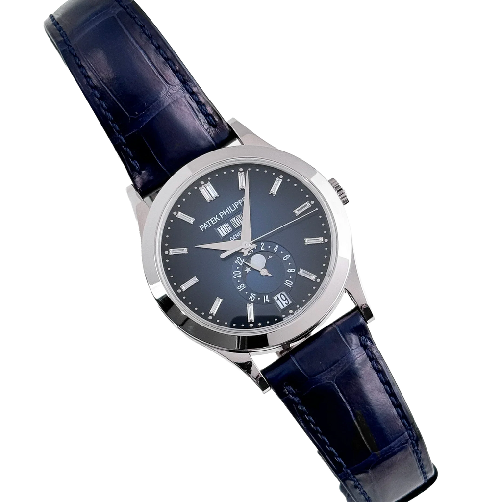 Complications 39mm 5396G-017 Annual Calendar Moon Phases White Gold Blue Dial