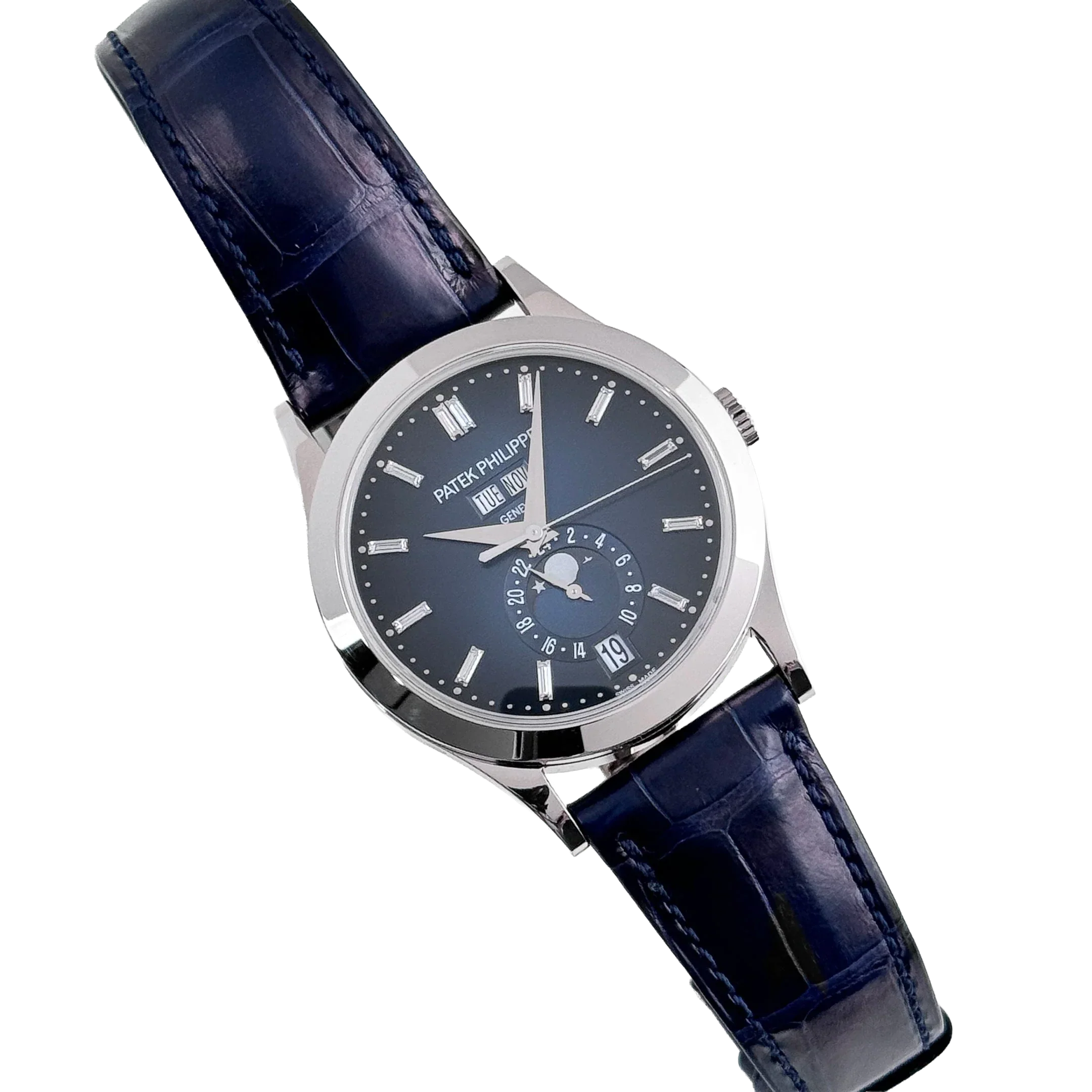 Complications 39mm 5396G-017 Annual Calendar Moon Phases White Gold Blue Dial