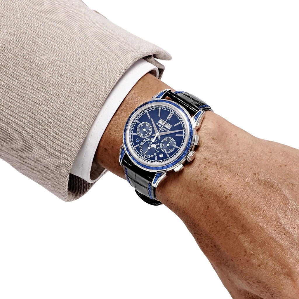 Grand Complications 41mm 5271/11P-010 Perpetual Calendar Chronograph Platinum Baguette Sapphires