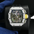 Chronograph &amp; 18K White Gold - Diamond Bezel - Skeleton Dial 50 mm