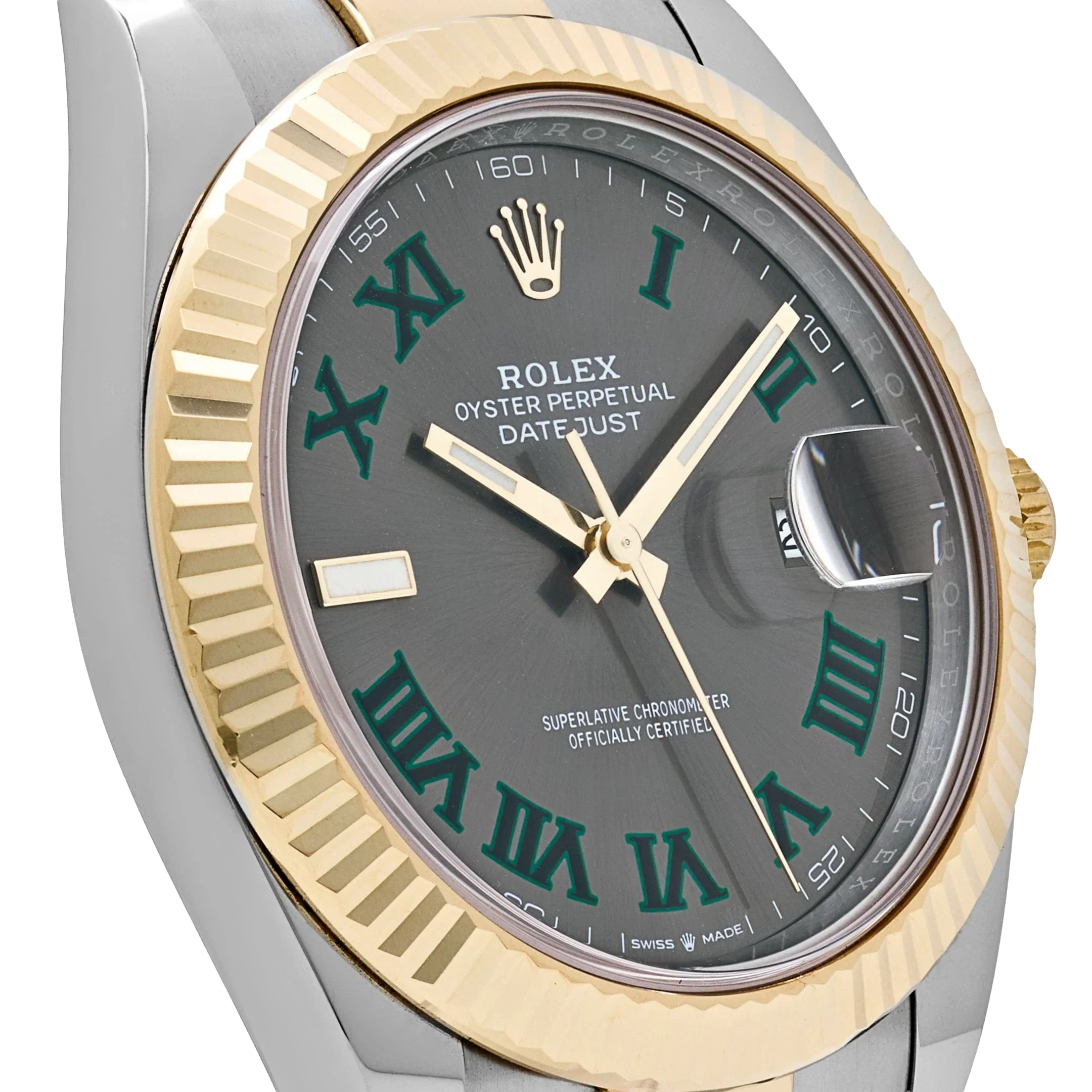 Datejust 41mm Yellow Gold Stainless Steel Wimbledon Slate Dial Oyster 126333