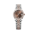 Lady-Datejust 31mm 278381RBR Stainless Steel Rose Gold Brown Roman Numerals Diamond Dial Diamond Bezel Jubilee
