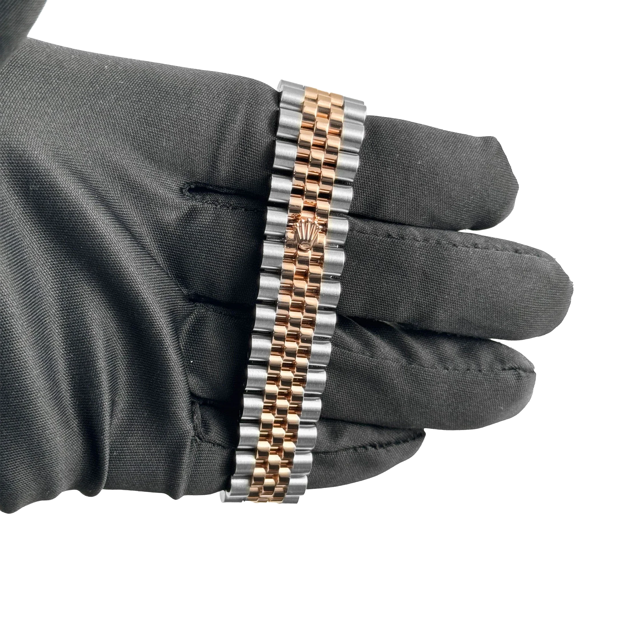 Lady-Datejust 31mm 278381RBR Stainless Steel Rose Gold Brown Roman Numerals Diamond Dial Diamond Bezel Jubilee