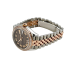 Lady-Datejust 31mm 278381RBR Stainless Steel Rose Gold Brown Roman Numerals Diamond Dial Diamond Bezel Jubilee