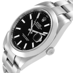 Datejust 41mm Black Dial Smooth Bezel Steel Mens Watch 126300