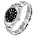Datejust 41mm Black Dial Smooth Bezel Steel Mens Watch 126300