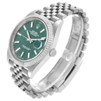Datejust 41mm Steel White Gold Mint Green Dial Mens Watch 126334