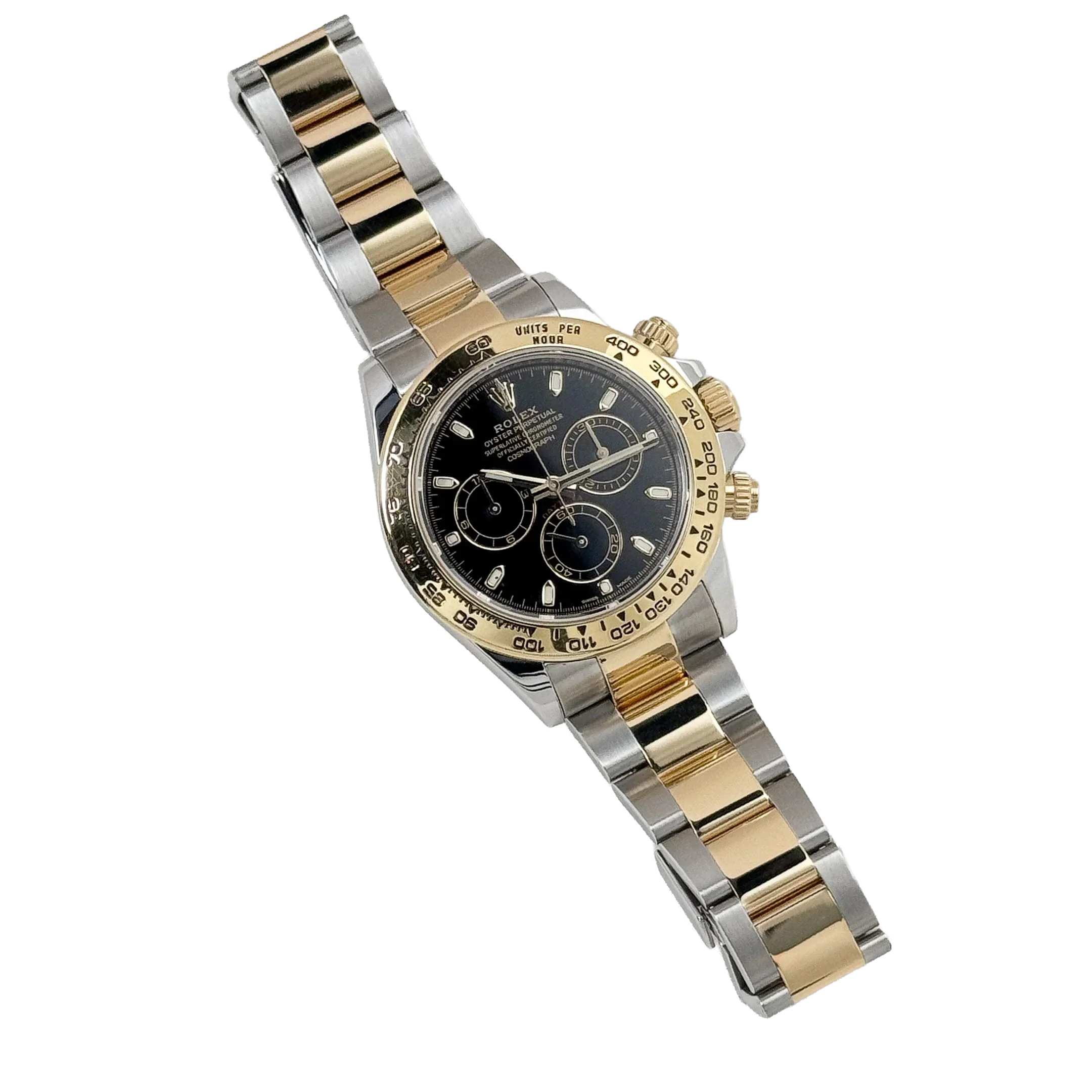 Daytona 40mm Yellow Gold Stainless Steel Black Dial 116503