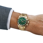 Daytona 40mm Yellow Gold John Mayer Green Dial Mens Watch 116508