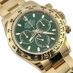 Daytona 40mm Yellow Gold John Mayer Green Dial Mens Watch 116508
