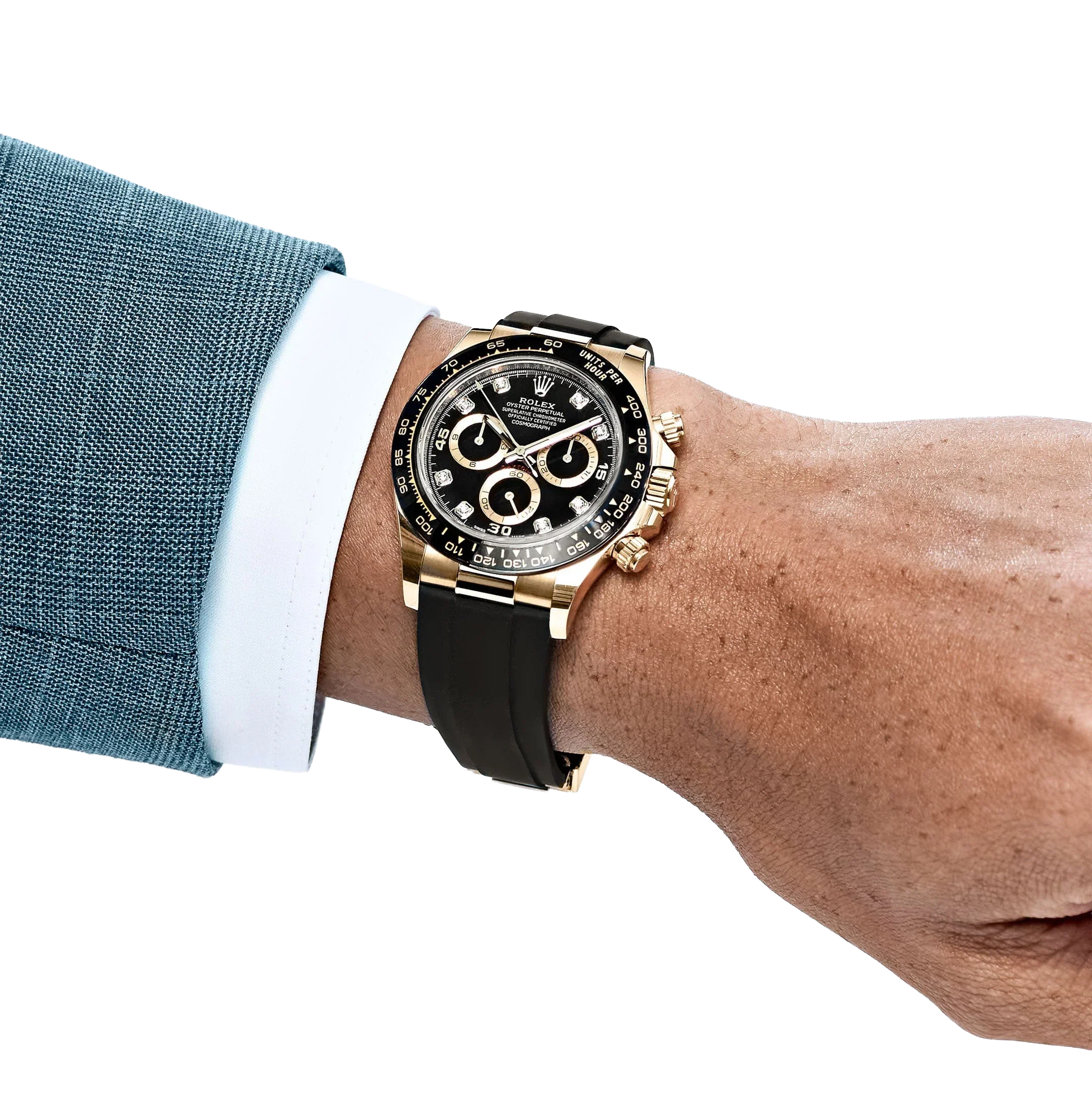 Daytona 40mm Yellow Gold Black Diamond Dial 116518LN