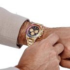 Daytona 126598RBOW 40mm Rainbow Yellow Gold Black Dial Sapphire Bezel
