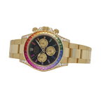 Daytona 126598RBOW 40mm Rainbow Yellow Gold Black Dial Sapphire Bezel