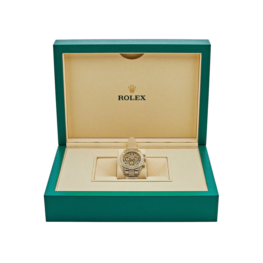 Daytona Eye of the Tiger 116598TBR Yellow Gold Diamond Dial with Diamond Bracelet (Super Clone)