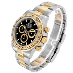 Daytona 40mm Steel Yellow Gold Black Dial Mens Watch 126503