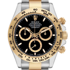 Daytona 40mm Steel Yellow Gold Black Dial Mens Watch 126503