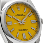 Oyster Perpetual 41mm Stainless Steel Yellow Dial Men Watch 124300-0004