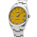 Oyster Perpetual 41mm Stainless Steel Yellow Dial Men Watch 124300-0004
