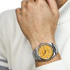 Oyster Perpetual 41mm Stainless Steel Yellow Dial Men Watch 124300-0004