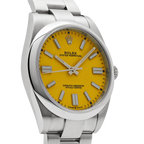 Oyster Perpetual 41mm Stainless Steel Yellow Dial Men Watch 124300-0004