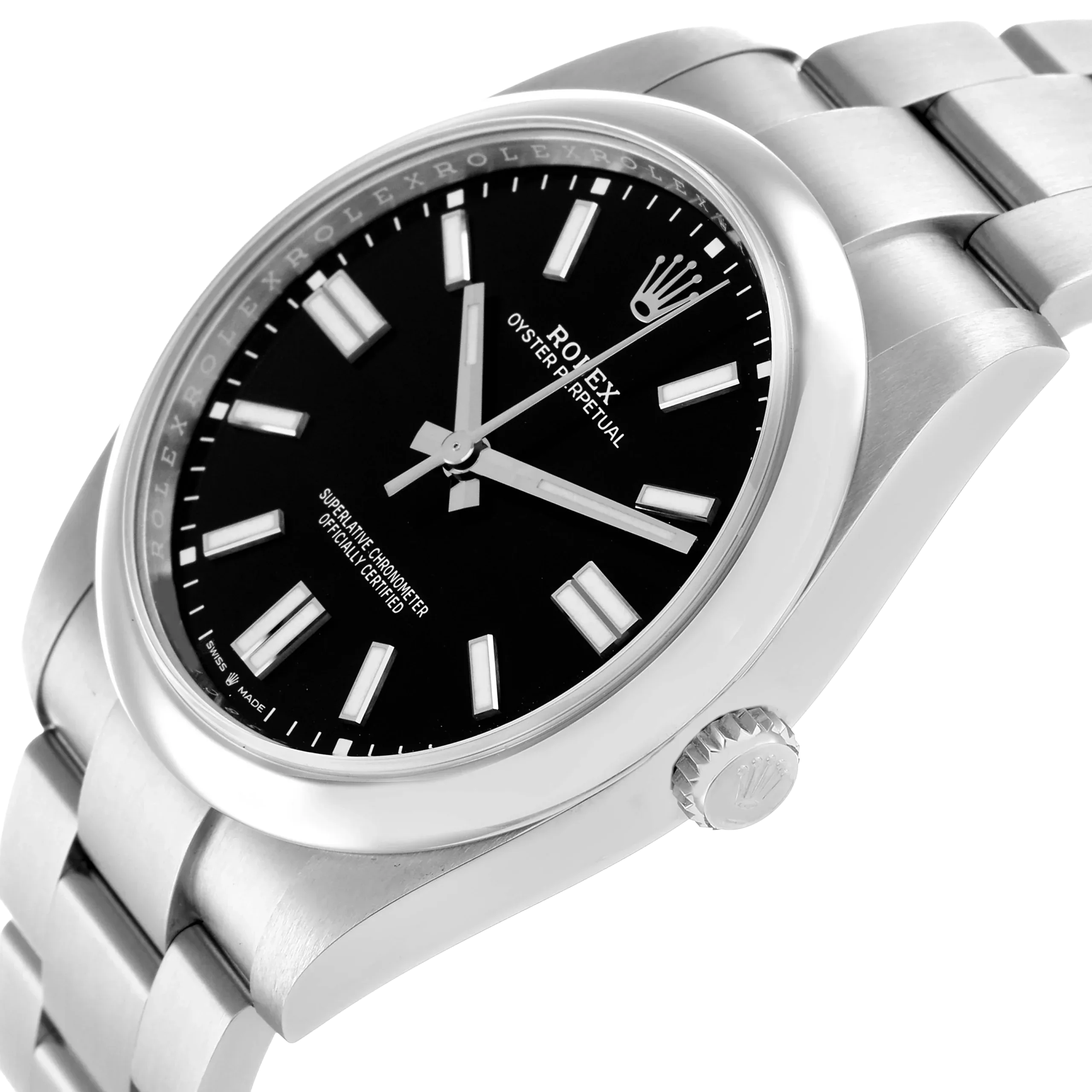 Oyster Perpetual 41mm Black Dial Steel Mens Watch 124300