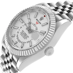 Sky-Dweller 42mm  Silver Dial Steel White Gold Mens Watch 326934