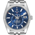 Sky-Dweller 42mm Steel White Gold Blue Dial Mens Watch 326934