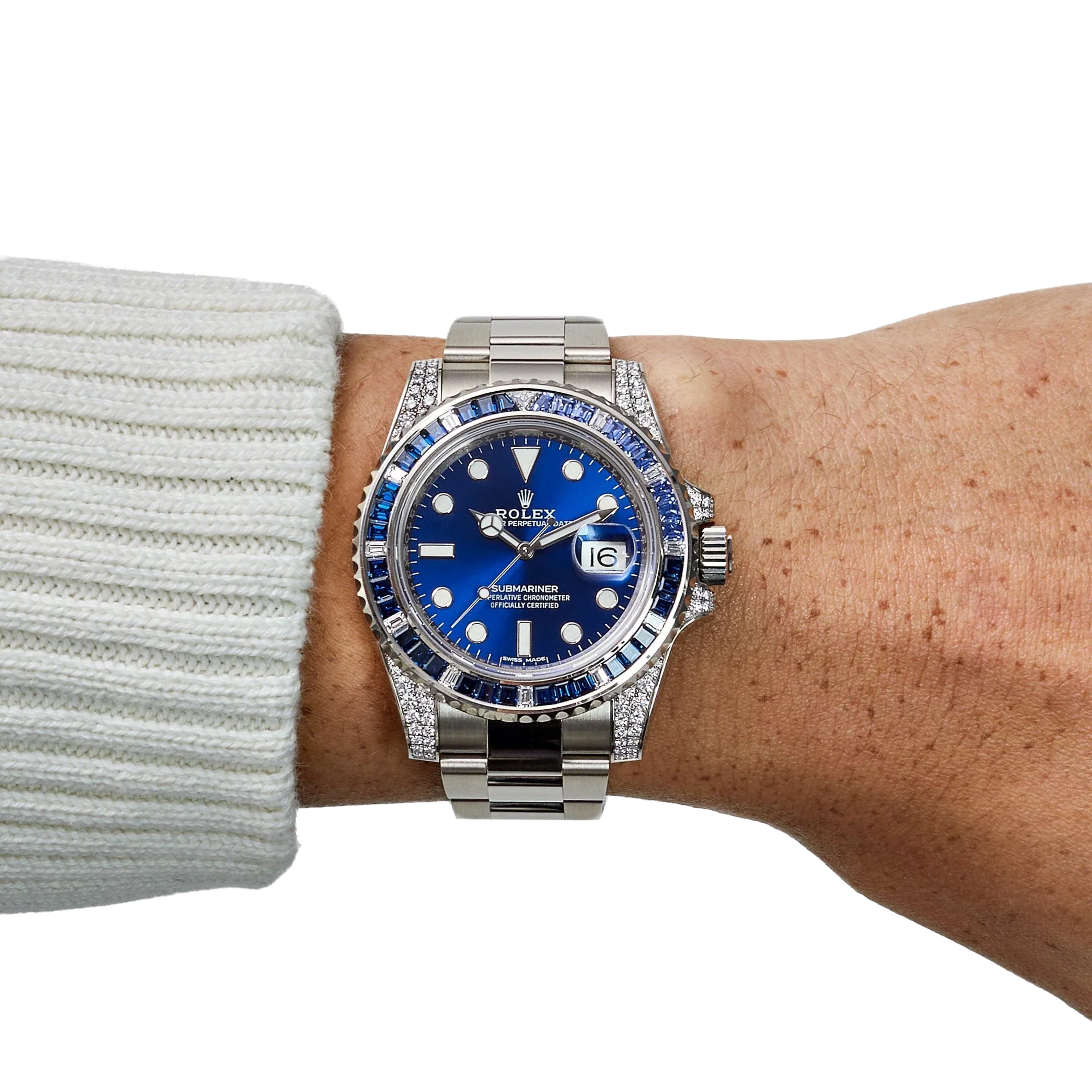Submariner Date 40mm 116659SABR White Gold Blue Dial Sapphire Diamond Bezel