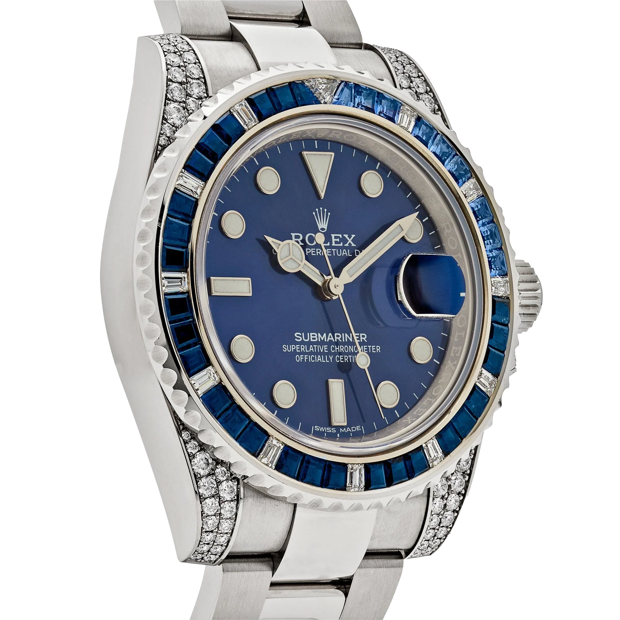 Submariner Date 40mm 116659SABR White Gold Blue Dial Sapphire Diamond Bezel