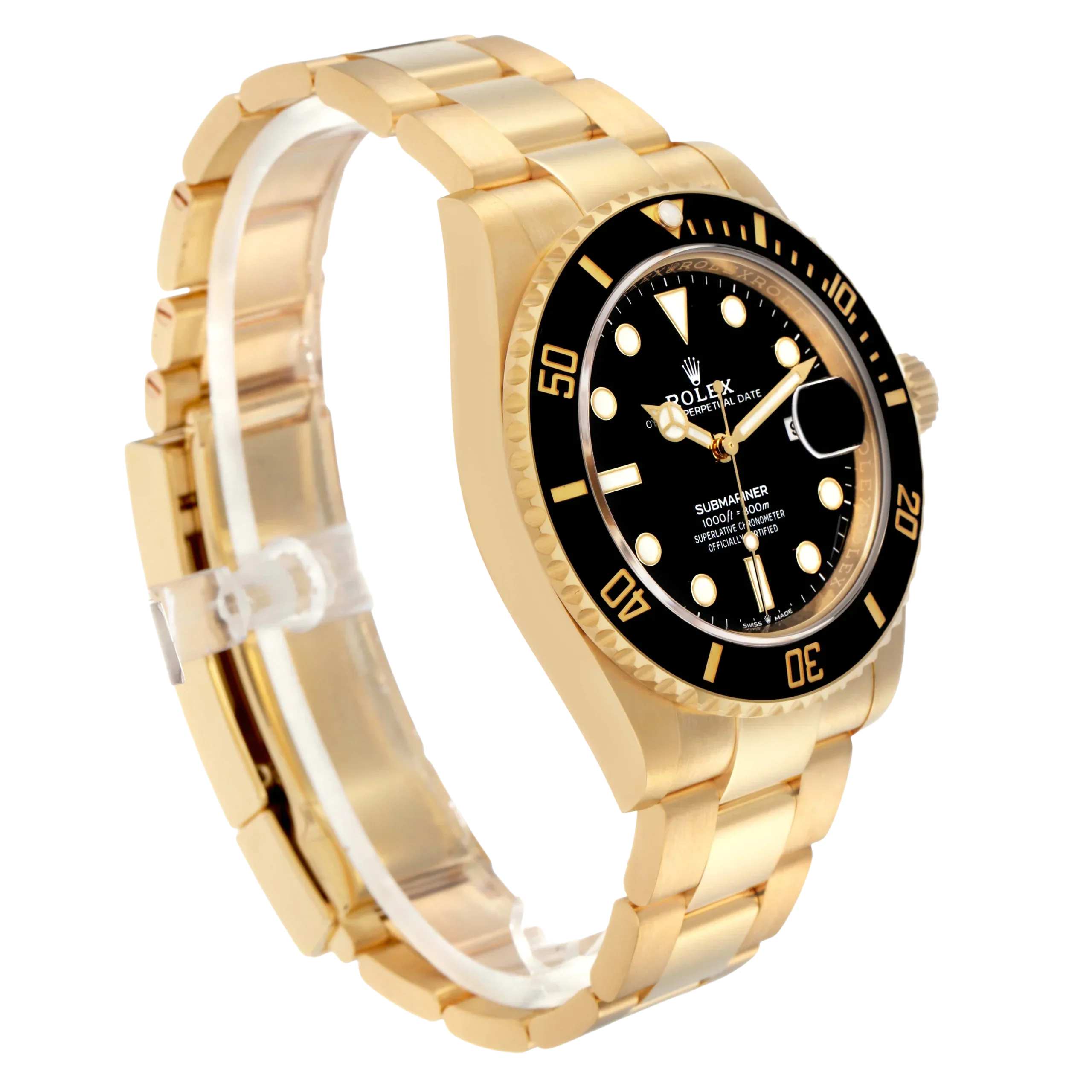 Submariner 41mm Yellow Gold Black Dial Bezel Mens Watch 126618