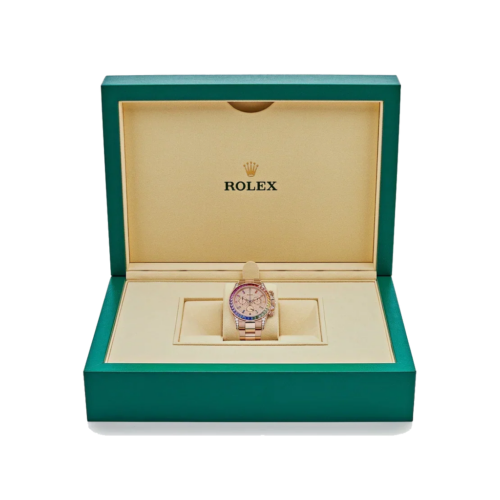 Daytona 116595RBOW Rainbow Rose Gold Pave Diamond Dial Sapphire Bezel