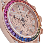 Daytona 116595RBOW Rainbow Rose Gold Pave Diamond Dial Sapphire Bezel