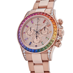 Daytona 116595RBOW Rainbow Rose Gold Pave Diamond Dial Sapphire Bezel