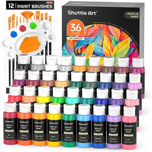 36 Colors Acrylic Paint Set with Brushes & Palette