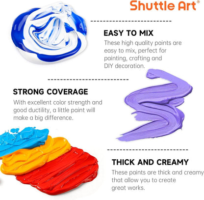 36 Colors Acrylic Paint Set with Brushes & Palette