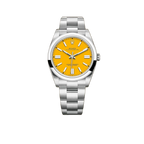 Oyster Perpetual 41mm Stainless Steel Yellow Dial Men Watch 124300-0004