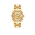 President Day-Date 36mm Yellow Gold Diamond Bezel Mens Watch 118348